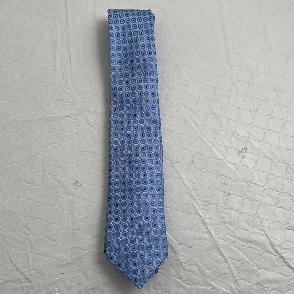 Black Brown 1826 multicolor navy blue white pattern silk tie